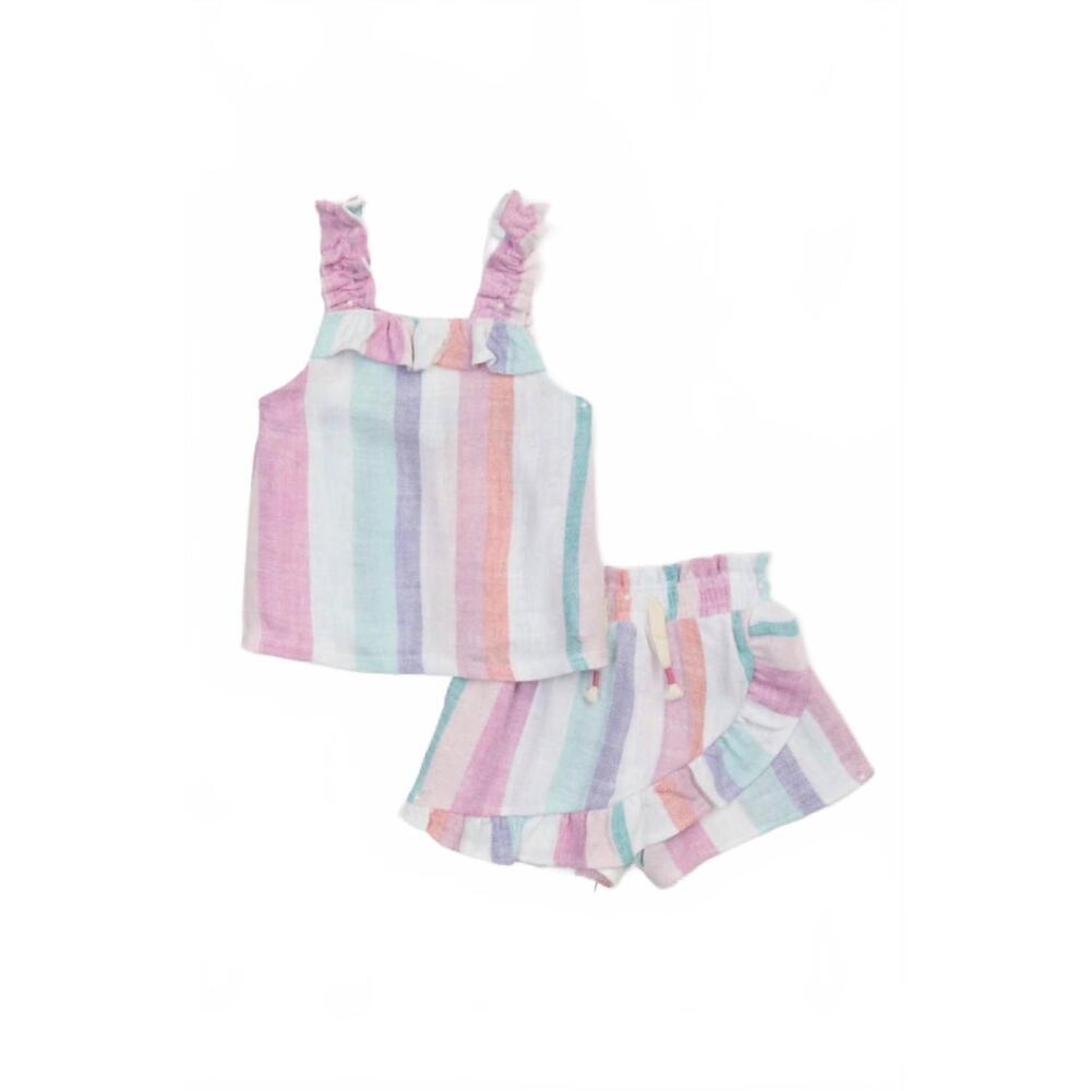 NEW SPLENDID girls cotton candy set in painterly stripe